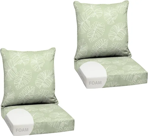 Miniatura 18 de Arden Outdoor Deep Seat Cushion Set, 24 x 24 pulgadas, Cojín para patio resistente al clima, a la lluvia y a la decoloración para silla, sofá y sofá