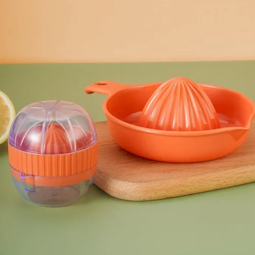 Miniatura 3 de Exprimidor manual de limón, 2 piezas de exprimidor de naranja cítrico con vaso de plástico, prensa de frutas fácil de usar para bar y hogar