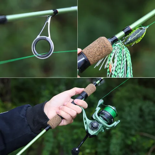 Miniatura 7 de Combos de cañas de pescar One Bass, cañas de fibra de carbono de 30 toneladas, carrete de pesca con relación de engranajes de 8.1:1, combo de 2