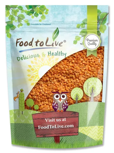 Lentejas rojas divididas, 3 libras – Masoor Dal, secas, veganas, kosher, a granel. Fácil de cocinar. No requiere remojo. Buena fuente de fibra