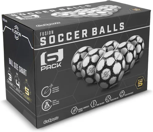 Miniatura 7 de GoSports Fusion - Balón de fútbol con bomba de alta calidad, paquete de 6, elige tu