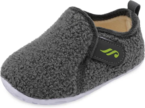 JIASUQI Pantuflas mullidas para niños pequeños, zapatos cálidos para la casa para niños y niñas