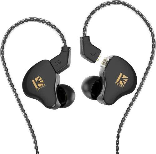 KBEAR - Auriculares KS1 con monitor de oído, auriculares con cable súper graves, auriculares IEM de sonido cristalino, auriculares con cancelación