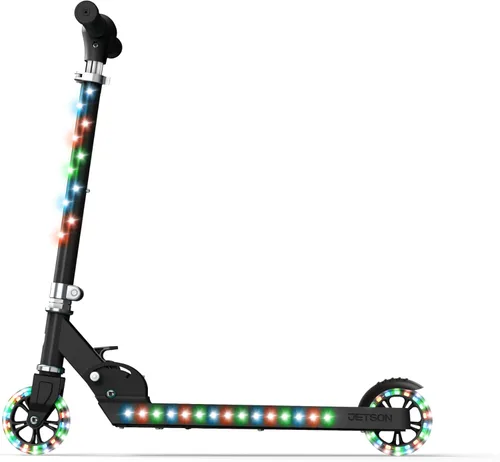 Jetson Kids Jupiter patinete de 2 ruedas con luz LED para niños, luces LED en el manillar, la columna, las ruedas y la plataforma, manillar Júpiter