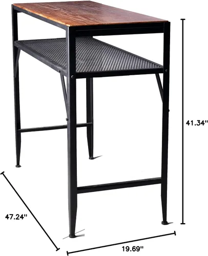 Miniatura 3 de Mesa de bar de 47 pulgadas de alto, mesa de bar de altura de barra, mesa de bar para sofá, mesa de centro rectangular para cocina y comedor, tubo