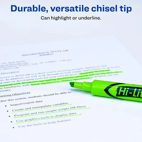 Miniatura 3 de Marcadores fluorescentes para escritorio HI-LITER, Verde fosforescente