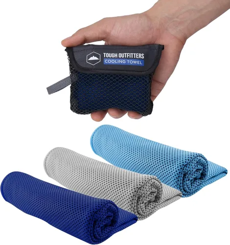 Miniatura 15 de Tough Outdoors Toallas de enfriamiento para cuello y cara, toalla de enfriamiento para el cuello para clima caliente, yoga, deportes, golf, sudor