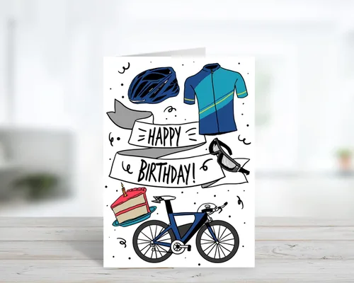 Miniatura 3 de Feliz cumpleaños ciclista al aire libre - Hombre