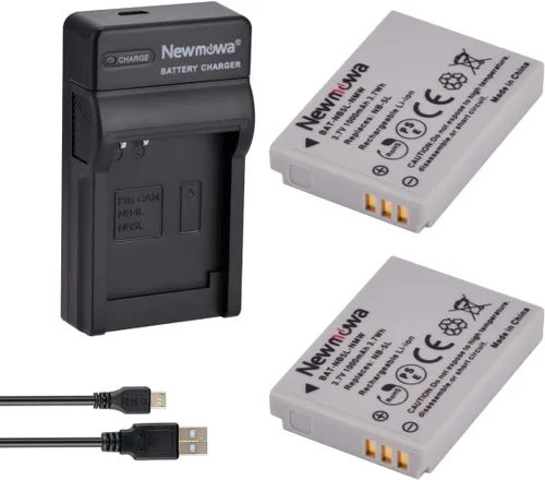 Newmowa Batería de repuesto NB-5L (paquete de 2) y cargador USB portátil para Canon NB-5L y Canon PowerShot S100, S110, SD790IS, SD850IS, SD870IS,