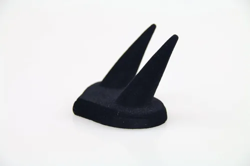Miniatura 3 de Bocar 5pcs terciopelo negro anillo de dedo exhibición escaparate organizador titular joyería almacenamiento contador JZZ-2Z