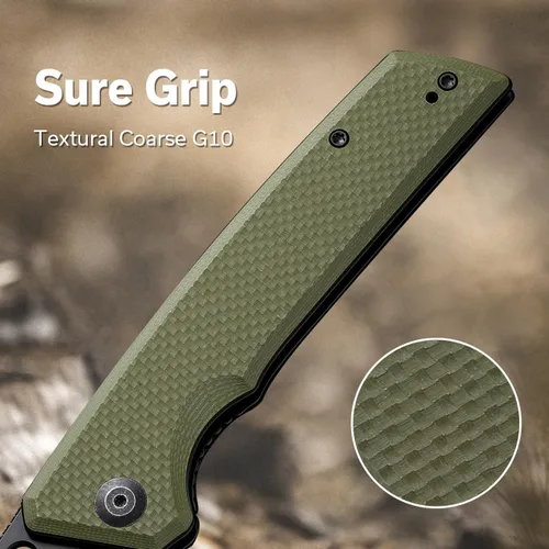 Miniatura 4 de SENCUT GlideStrike - Cuchillo de bolsillo para EDC, cuchillo plegable con apertura de orificio para el pulgar, mango grueso G10 texturizado con clip