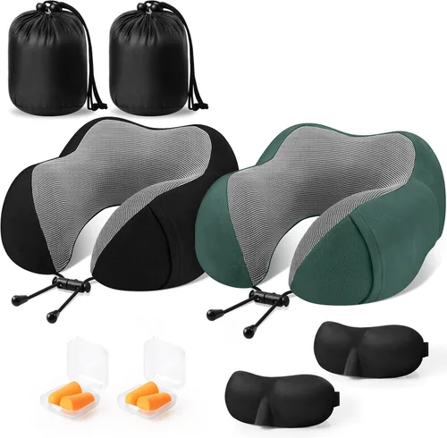 Miniatura 17 de CloudBliss Almohada de viaje de espuma viscoelástica de alta calidad, almohada cervical cómoda y de apoyo, almohadas cervicales para viajar