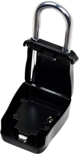 Miniatura 3 de South Main Hardware 810142 Caja de almacenamiento con llave montada en argolla con combinación de cerradura reprogramable (1 paquete), negra