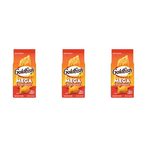 Miniatura 26 de Goldfish Mega Bites Galletas de Queso Cheddar Fuerte, Bolsa de 5.9 Oz