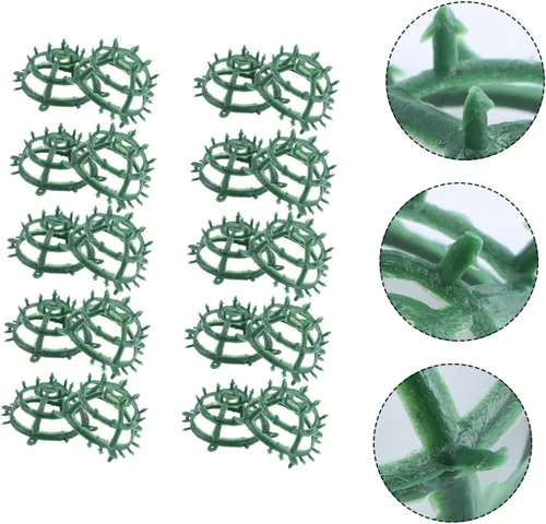 Miniatura 8 de ARTIBETTER 60 piezas de soporte de bola de hierba, mini plantas, plantas de plumeria, decoración de flores de boda, soporte para cabeza de flor