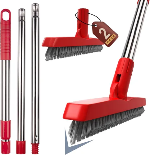 Miniatura 9 de 2 Pack Cepillo para lechada con mango largo, cepillo giratorio para limpieza de líneas de lechada - Cepillo limpiador de lechada con mango duradero