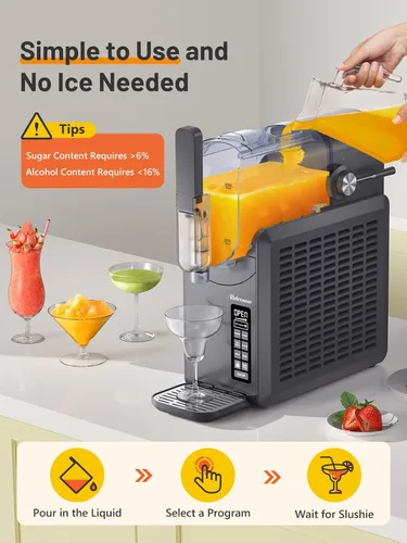 Miniatura 3 de RELEXNOW Máquina de granizado para el hogar, 6 programas preestablecidos, frappés de servicio suave, batidos, margaritas y bebidas congeladas,