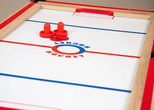 Miniatura 11 de Hathaway Madison - Mesa multijuego 6 en 1 de 54 pulgadas, ideal para salas de juegos familiares, incluye billar, futbolín, hockey deslizante, tenis
