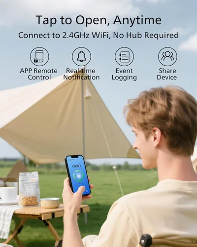 Miniatura 2 de Cerradura de puerta con teclado WiFi Philips con asa, WiFi incorporado, control remoto por APP, desbloqueo por voz y huellas dactilares, cerraduras