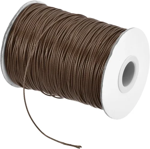 Miniatura 14 de MECCANIXITY Cordón encerado de poliéster encerado de 0.031 in, cuerda de cera de 175 yardas para hacer pulseras, collares, cuentas, joyería y Caqui
