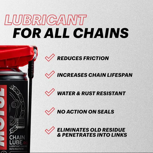 Miniatura 2 de Motul C2 Chain Lube Road - Aerosol lubricante para cadena de motocicleta para motocicletas de calle y deportivas, lata de 9.3 onzas (111819)