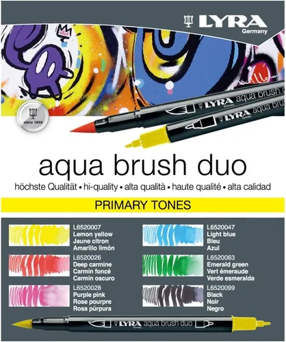 Miniatura 2 de Lyra Aqua Brush Duo Set, colores primarios, 6 piezas Tono primario