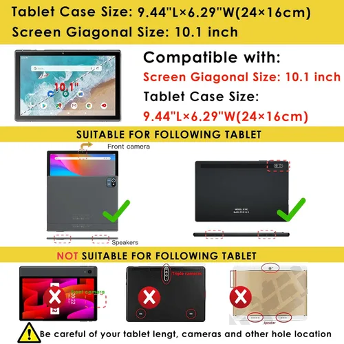 Miniatura 2 de DETUOSI Funda de silicona para tablet Okaysea de 10,1 pulgadas con lápiz stylus y correa para el hombro, funda con soporte multiángulo, funda suave