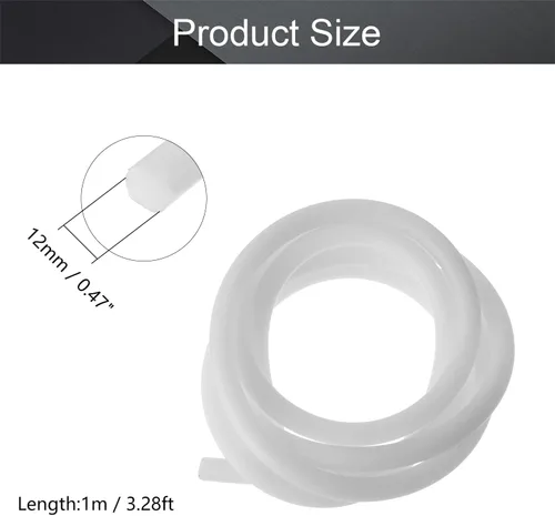 Miniatura 2 de Othmro 2 piezas de 0.47 pulgadas de diámetro redondo de silicona suave inserción flexible y flexible para tubos rígidos de 3.28 pies moldeando tubos