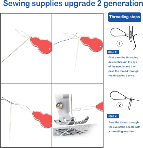 Miniatura 3 de Pikdmin Kit de 11 agujas de coser grandes de acero inoxidable, agujas romas de ojo grande y agujas de tapiz dobladas para tapiz, lana de coser