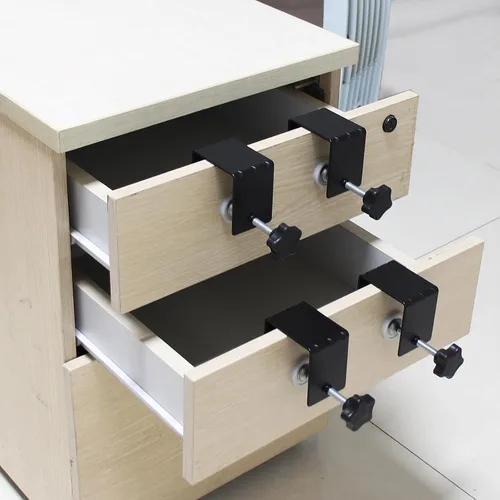 Miniatura 4 de Clip de fijación de cajón, 4 piezas de abrazadera de instalación de panel frontal de cajón, abrazadera de gabinete de hardware de gabinete