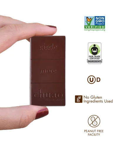 Miniatura 4 de Chuao Chocolatier Triple Nut Temptation - Mini barras de chocolate oscuro Pistachos gourmet, almendras, avellanas, sin conservantes, paquete de 24