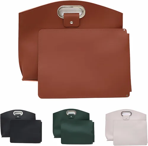 Miniatura 9 de El juego de 2 piezas: sofisticado juego de laptop y bolso de mano de cuero impermeable para negocios, bolso grueso para computadora portátil, juego