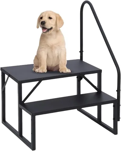 Towallmark RV 2 escalones con pasamanos, peldaños de metal para bañera de hidromasaje, escaleras portátiles para RV, escaleras de casa móvil,