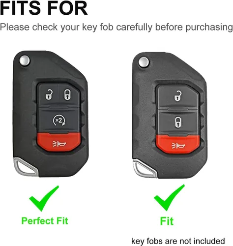 Miniatura 2 de Funda para llavero para Jeep con llavero de TPU suave para llave de automóvil, compatible con Jeep Gladiator JT Sahara JLU Jeep Wrangler JL JLU