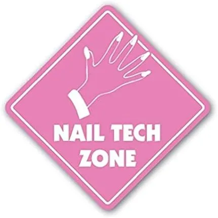 Nail Tech Zone Sign Xing Gift Novelty Nails Manicura Pedicura Polaco Tina Adhesivo Adhesivo para Tina – Adhesivo para Auto, Pared, Laptop, Celda,