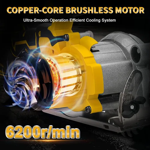 Miniatura 2 de Sierra circular inalámbrica de 5 pulgadas para batería Dewalt de 20 V (sin batería), sierra de madera eléctrica con motor sin escobillas, bisel