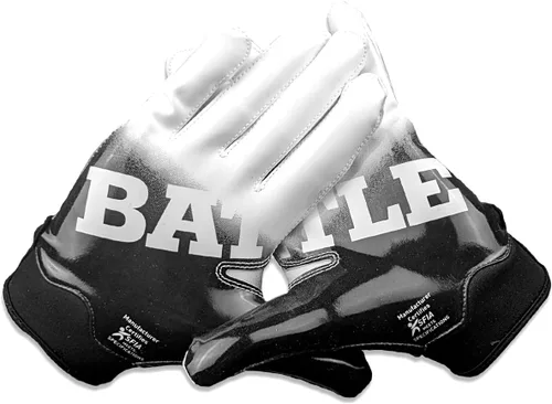 Miniatura 13 de Battle Sports - Guantes de fútbol americano para receptor abierto con dorso de mano, ultraadherentes y con agarre, antideslizantes, para adultos