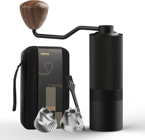Miniatura 4 de MAVO Molinillo de Café Manual, Molinillo de Café de Mano Wizard, Capacidad 25g con Rebaba Cónica Hexagonal de Acero Inoxidable CNC, Configuración