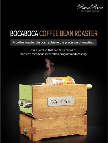 BOCABOCA - Tostador de granos de café 250 con tuercas más frías, barista, cocina y café, 110 V y guía en inglés