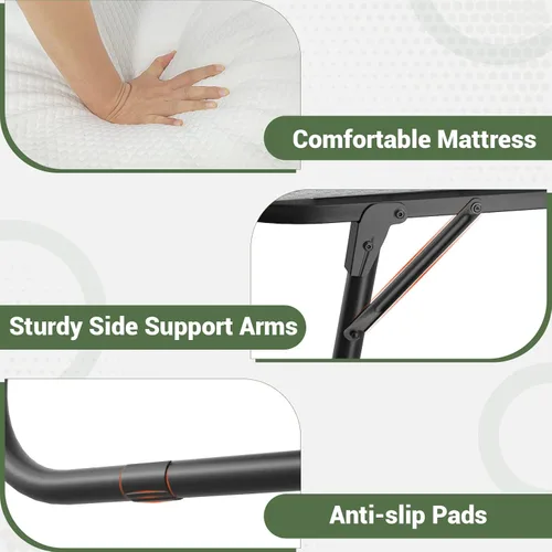 Miniatura 5 de Unikito Cama plegable con colchón para adultos, 75 x 31 pulgadas, cama de invitados portátil plegable con colchón de espuma viscoelástica y marco