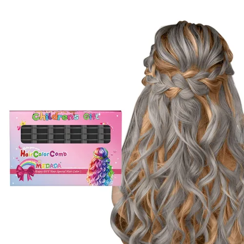 MSDADA Nuevo peine de tiza para el cabello, tinte temporal para niñas y niños con cabello de color claro, tiza lavable para niñas de 4, 5, 6, 7, 8,