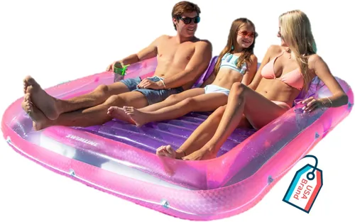 Miniatura 10 de SWIMLINE Original Suntan Tub Series Classic Inflatable Tanning Float Floating Lounge Personal Tan Pool Hybrid Lounger Adjustable Pillow Fill