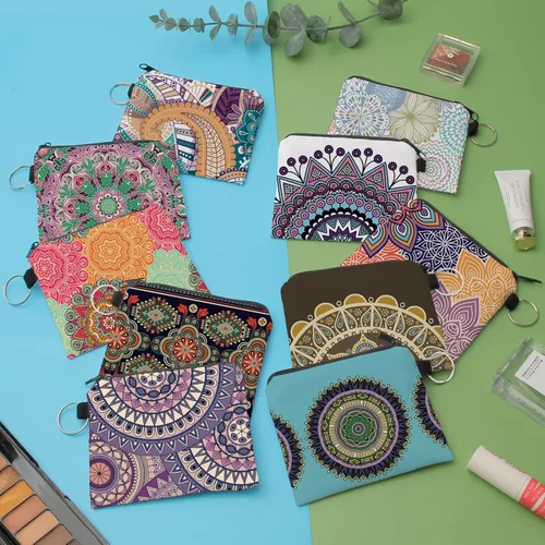 Miniatura 17 de Bolsa de maquillaje, bolsa de viaje, bolsa de cosméticos, organizador de artículos de tocador con cremallera pequeña para mujer, Paquete de 10
