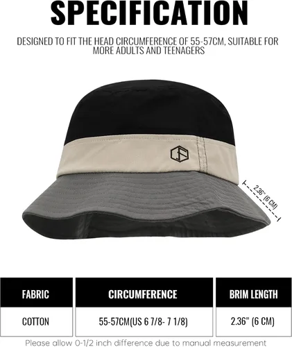 Miniatura 4 de Clakllie Cotton Fisherman Cap Unisex Bucket Hat Foldable Lightweight UV Protation Caps Hiking Travel Hats Outdoor Sports Cap