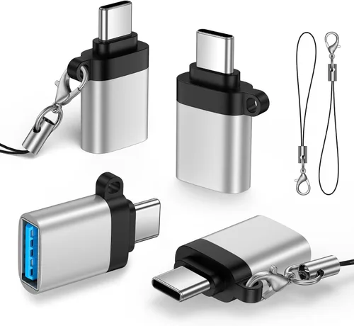 Miniatura 8 de Adaptador USB C a USB, paquete de 4 unidades, transferencia de datos de alta velocidad USB C macho a USB 3.0 hembra OTG adaptador para Apple iPhone