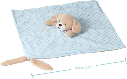 Miniatura 4 de CREVENT Manta de seguridad facial de animales de felpa suave para niños y niñas, gran regalo para cumpleaños, baby shower (perro azul + etiqueta)