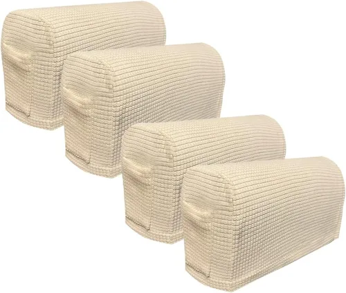 Miniatura 10 de Juego de 4 fundas elásticas para brazos de sofá, con bolsillo, fundas extraíbles antideslizantes para reposabrazos para sillón reclinable