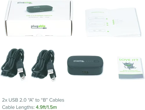 Miniatura 7 de Plugable Interruptor de uso compartido USB 2.0 para compartir un puerto de dispositivo USB con un botón entre dos computadoras