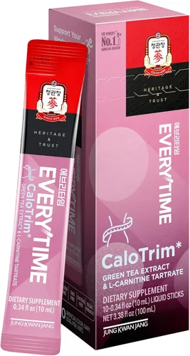 JUNG KWAN JANG Everytime CaloTrim - Paquetes de bebida energética de hierbas Intra Workout con ginseng rojo coreano, tartrato de L-carnitina y té