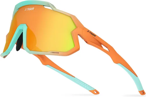 Miniatura 10 de X-TIGER Gafas de sol polarizadas para niños y niñas, lentes de sol de béisbol polarizadas para niños de 8 a 14 años, UV400, gafas de ciclismo y Negro